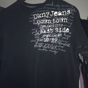 DKNY solid black with print TShirt
